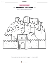Vista previa de la hoja de trabajo imprimible de Fuerte de Golconda
