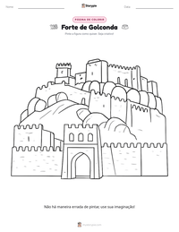 Prévia da folha de atividades imprimível Forte de Golconda