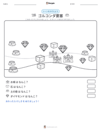 ゴルコンダ要塞 の印刷可能ワークシートプレビュー