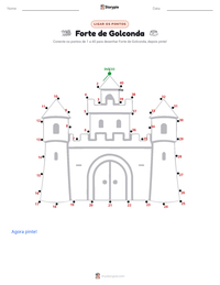 Prévia da folha de atividades imprimível Forte de Golconda