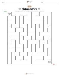 Golconda Fort printable worksheet preview