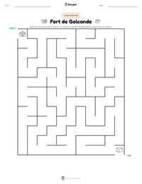 Aperçu de la feuille de travail imprimable Fort de Golconde