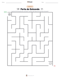 Prévia da folha de atividades imprimível Forte de Golconda