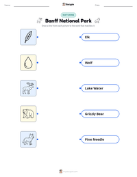 Banff National Park printable worksheet preview