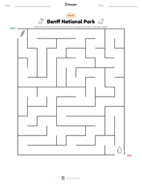 Banff National Park printable worksheet preview