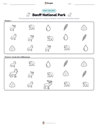 Banff National Park printable worksheet preview