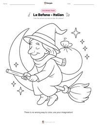 La Befana - Italian printable worksheet preview