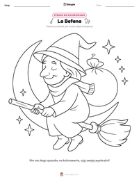 Podgląd drukowalnego arkusza ćwiczeń La Befana