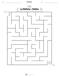La Befana - Italian printable worksheet preview