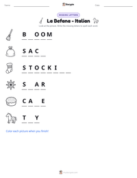 La Befana - Italian printable worksheet preview