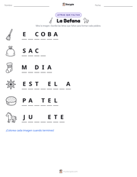 Vista previa de la hoja de trabajo imprimible de La Befana