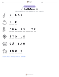 Aperçu de la feuille de travail imprimable La Befana