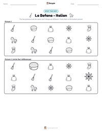 La Befana - Italian printable worksheet preview