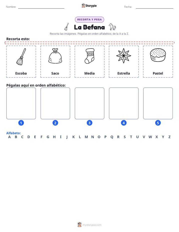 Cortar y Pegar el Alfabeto
