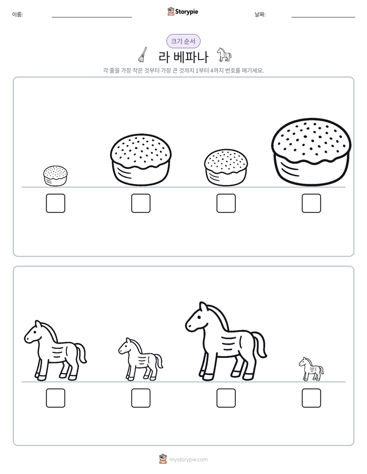 크기 순서
