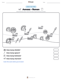 Aeneas - Roman printable worksheet preview