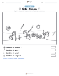 Aperçu de la feuille de travail imprimable Énée - Romain