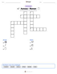 Aeneas - Roman printable worksheet preview