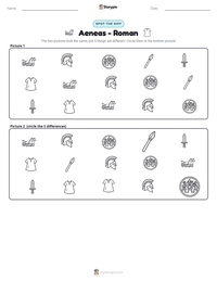 Aeneas - Roman printable worksheet preview