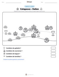 Aperçu de la feuille de travail imprimable Colapesce - Italien