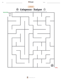 Colapesce - İtalyan yazdırılabilir çalışma sayfası önizlemesi