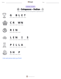 Colapesce - Italian printable worksheet preview