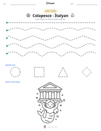 Colapesce - İtalyan yazdırılabilir çalışma sayfası önizlemesi