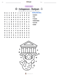 Colapesce - İtalyan yazdırılabilir çalışma sayfası önizlemesi