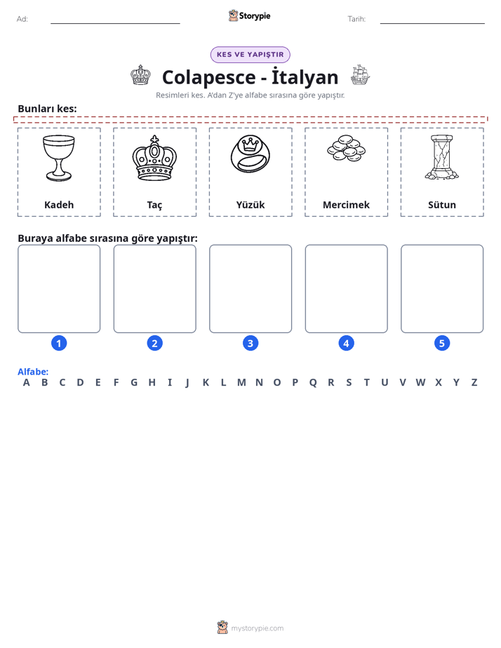 Kes & Yapıştır Alfabe