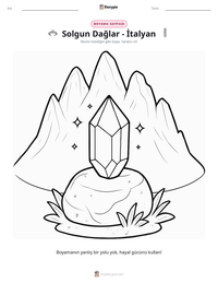 Solgun Dağlar - İtalyan yazdırılabilir çalışma sayfası önizlemesi