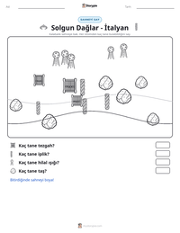 Solgun Dağlar - İtalyan yazdırılabilir çalışma sayfası önizlemesi