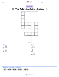 The Pale Mountains - Italian printable worksheet preview
