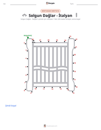 Solgun Dağlar - İtalyan yazdırılabilir çalışma sayfası önizlemesi