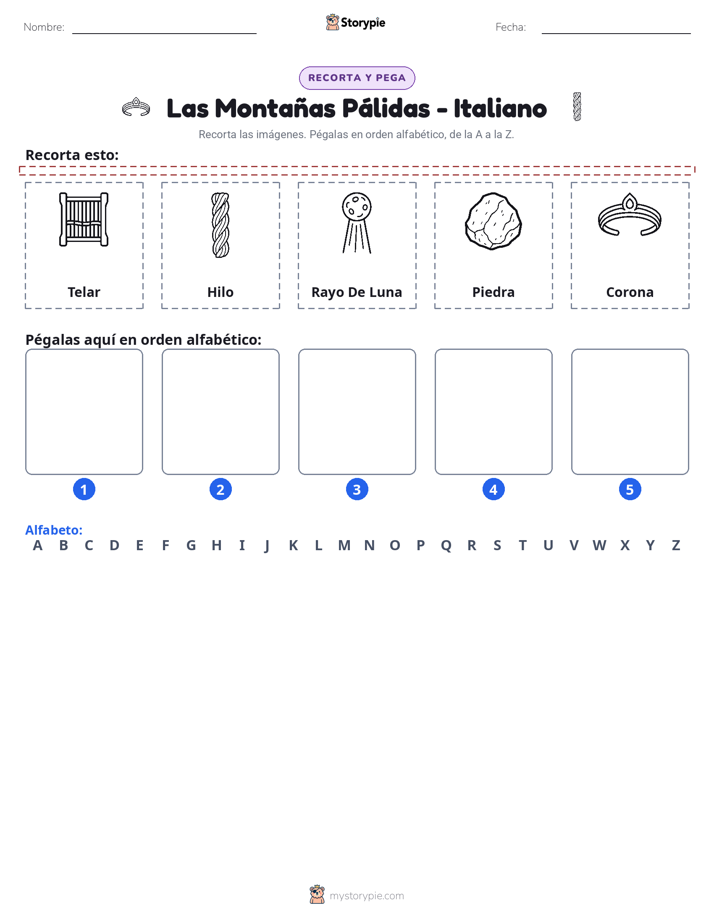 Cortar y Pegar el Alfabeto