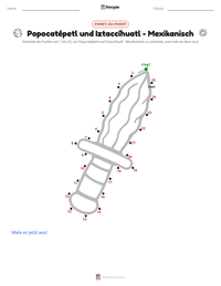 Popocatépetl und Iztaccíhuatl - Mexikanisch druckbare Arbeitsblatt Vorschau