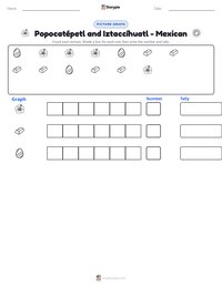 Popocatépetl and Iztaccíhuatl - Mexican printable worksheet preview