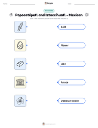 Popocatépetl and Iztaccíhuatl - Mexican printable worksheet preview