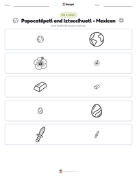 Popocatépetl and Iztaccíhuatl - Mexican printable worksheet preview