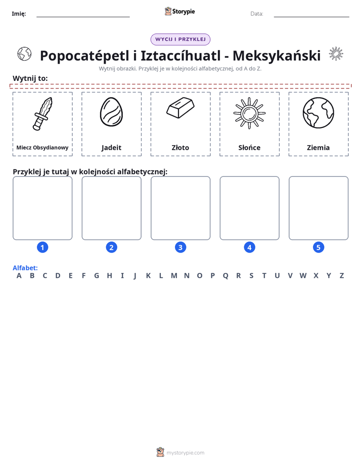 Wytnij i Wklej Alfabet