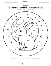 Der Hase im Mond - Mexikanisch druckbare Arbeitsblatt Vorschau
