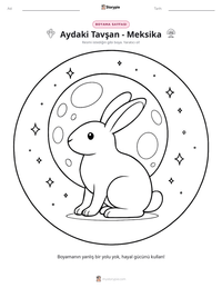 Aydaki Tavşan - Meksika yazdırılabilir çalışma sayfası önizlemesi