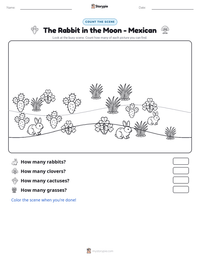 The Rabbit in the Moon - Mexican printable worksheet preview