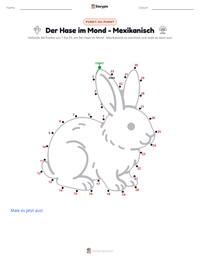 Der Hase im Mond - Mexikanisch druckbare Arbeitsblatt Vorschau