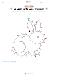 Aperçu de la feuille de travail imprimable Le Lapin sur la Lune - Mexicain