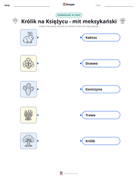 Podgląd drukowalnego arkusza ćwiczeń Królik na Księżycu - mit meksykański