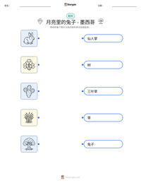 月亮里的兔子 - 墨西哥 可打印工作表预览