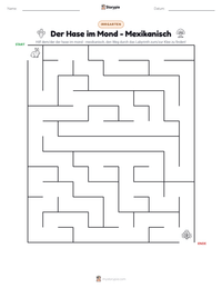 Der Hase im Mond - Mexikanisch druckbare Arbeitsblatt Vorschau