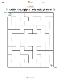 Podgląd drukowalnego arkusza ćwiczeń Królik na Księżycu - mit meksykański