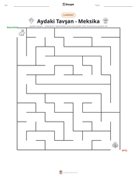 Aydaki Tavşan - Meksika yazdırılabilir çalışma sayfası önizlemesi