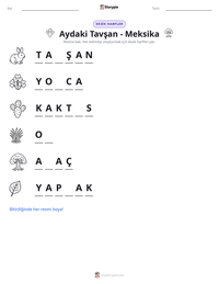 Aydaki Tavşan - Meksika yazdırılabilir çalışma sayfası önizlemesi